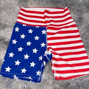 Beach Riot Red and White Striped Shorts